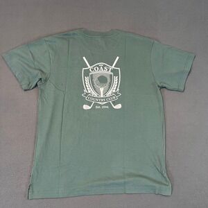 Coast‎ The Saltwater Tee Green Lg Cotton Graphic Shirt Country Club Chest Pocket